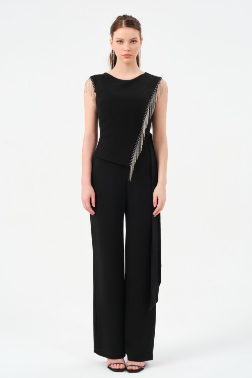 Yandan Bağlamalı Zincir Detaylı Tulum - 1472