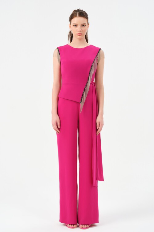 Yandan Bağlamalı Zincir Detaylı Tulum - 1472