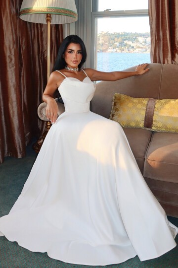 İnce Askılı Drapeli Elbise - 1795