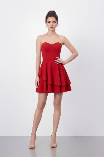 Straplez Kat Kat Mini Abiye - 2079