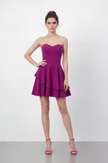 Straplez Kat Kat Mini Abiye - 2079