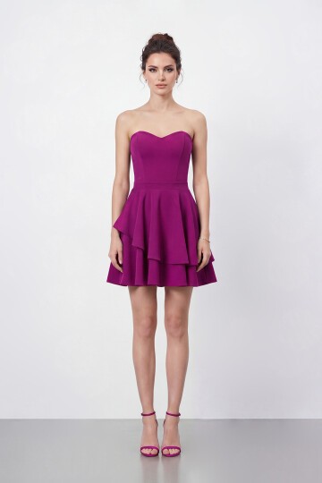 Straplez Kat Kat Mini Abiye - 2079