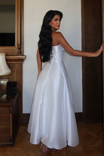 Taş Detaylı Straplez Midi Elbise - 1904