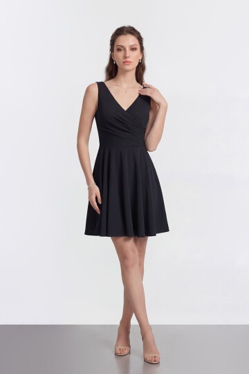 V Yaka Kruvaze Mini Abiye - 2080