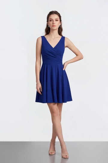 V Yaka Kruvaze Mini Abiye - 2080