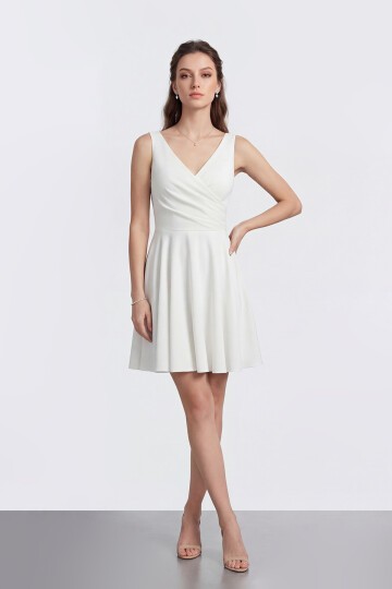 V Yaka Kruvaze Mini Abiye - 2080